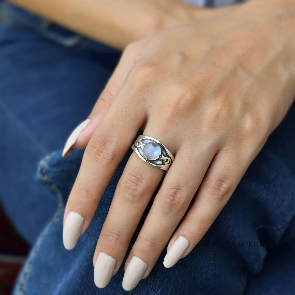 Celtic Noir - Moonstone Ring