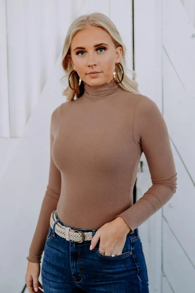 Charlie Turtleneck Top in Camel