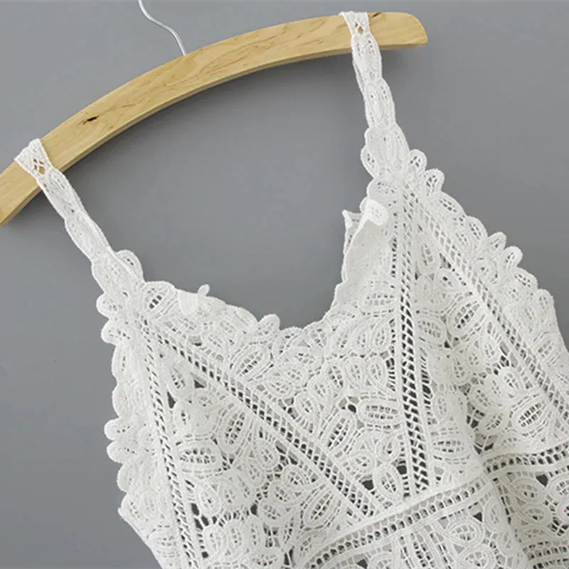 Cotton Crochet Tank Top Sexy Knitted Hollow Out Vest Crop Top Women Femme Vintage Backless Camisole Female 2023 Summer Clothes