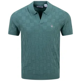 Cotton Jacquard Sweater Polo Sea Pine Green - SS24