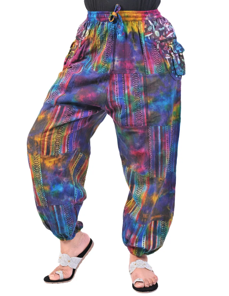 Cotton Tie Dye Patches Unisex Joggers