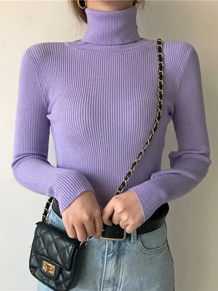 Cozy Chic Slim Fit Turtleneck Sweater