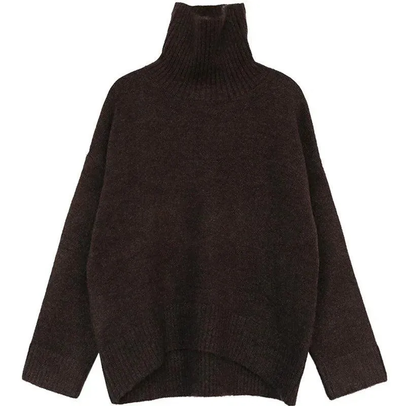 Cozy Mohair Turtleneck Sweater: Stylish Winter Pullover for Women