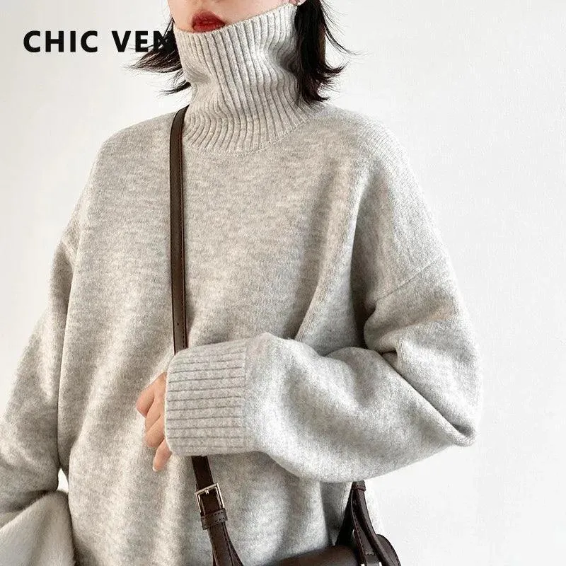 Cozy Mohair Turtleneck Sweater: Stylish Winter Pullover for Women