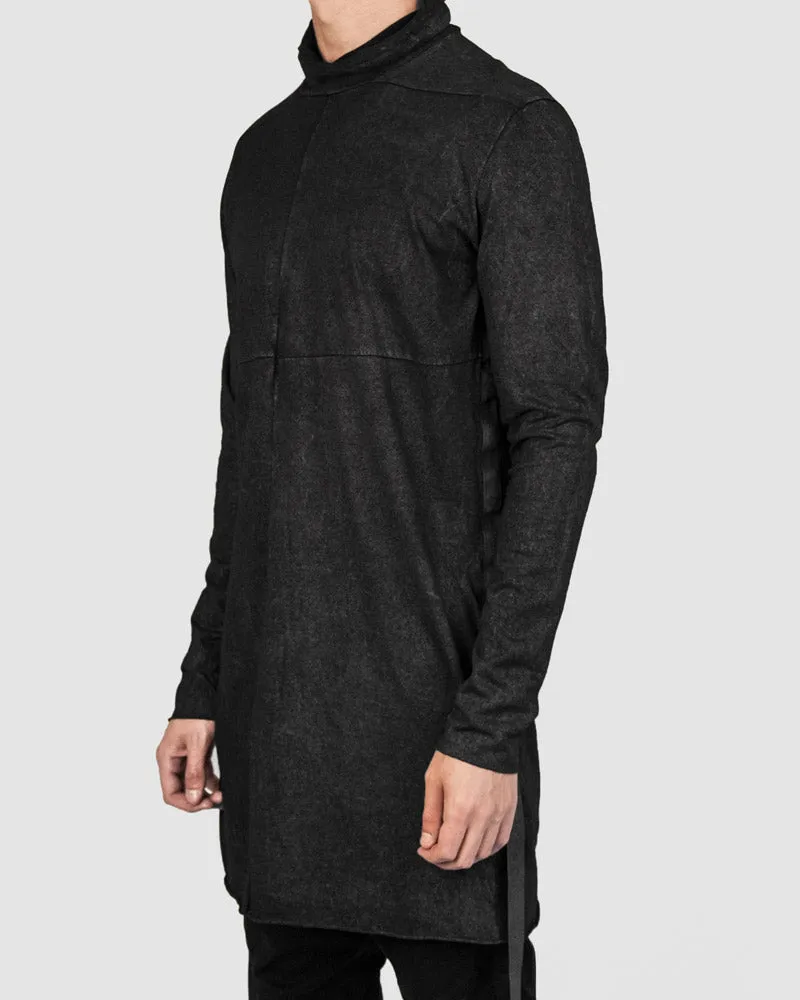 Cross-panel turtleneck long sleeve