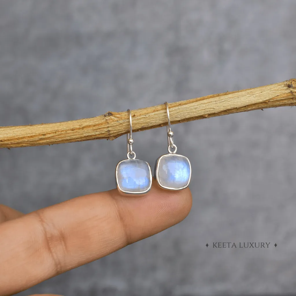 Cushion Conquer - Moonstone Earrings