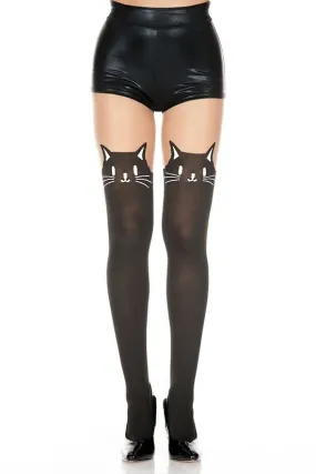 Cute kitten tattoo stockings