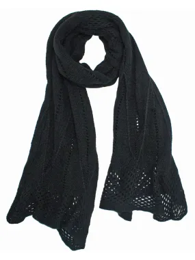 Delicate Crocheted Knit Winter Scarf