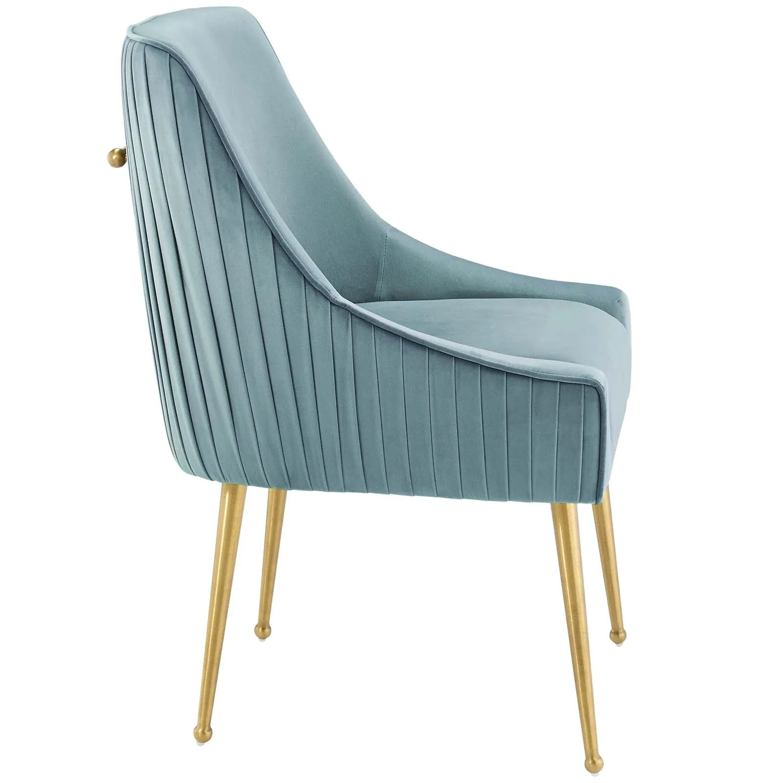 Discern Pleated Back Upholstered Performance Velvet Dining Chair