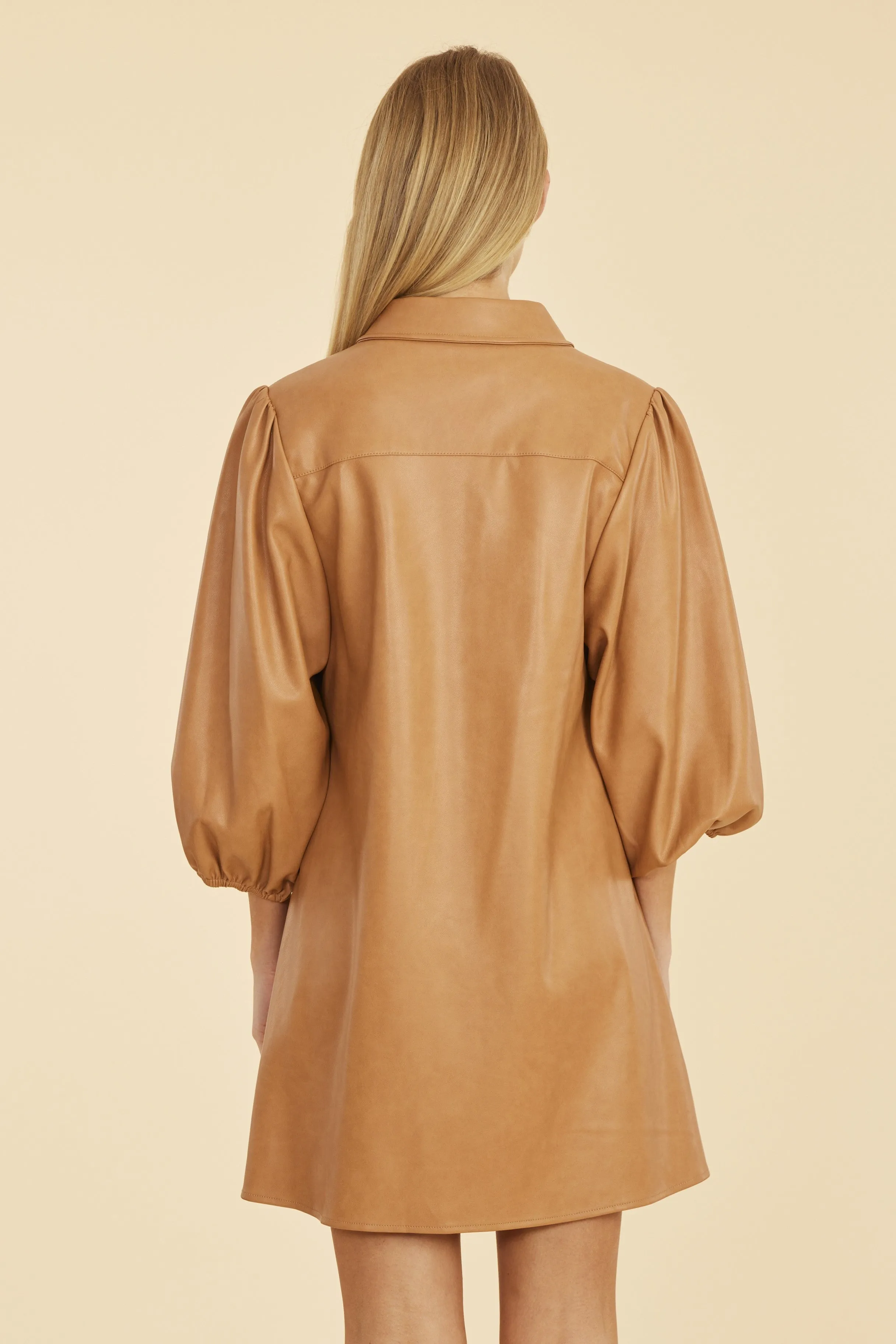 Dolce Cabo Soft Vegan Leather Dress - Camel