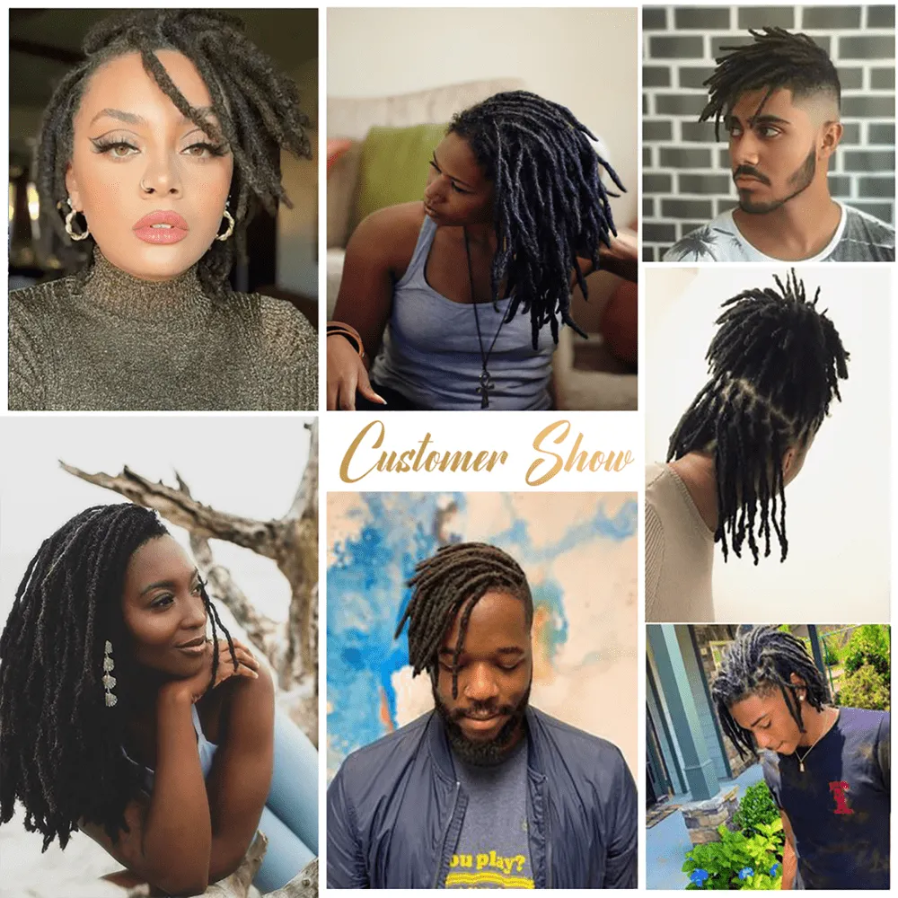 Dreadlock Extensions Human Hair for Men Women