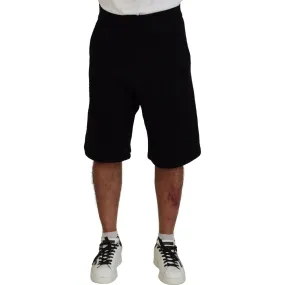 Dsquared² Black Solid Pull On Men Casual Bermuda Shorts