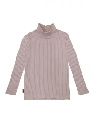 Dusty Pink Ribbed Turtleneck