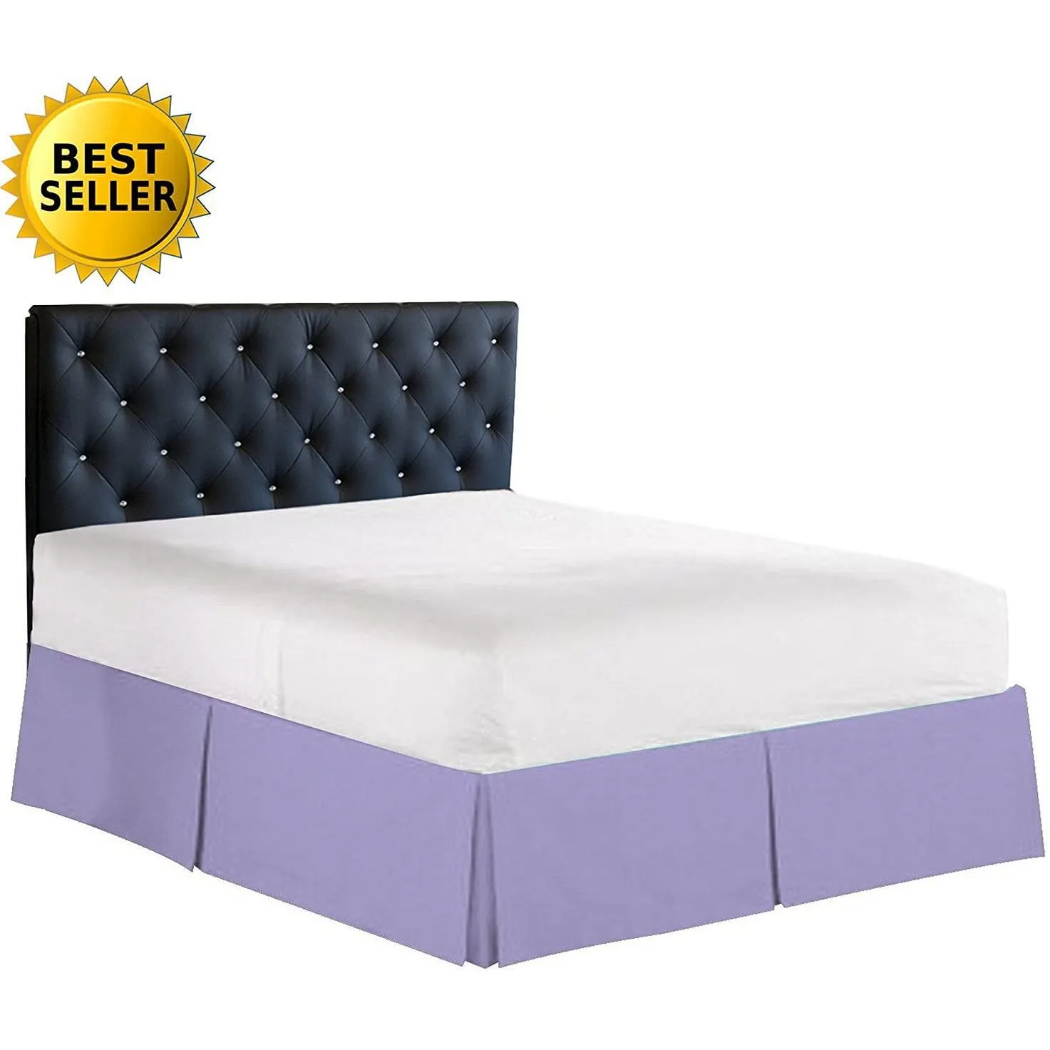 Elegant Comfort 1500 Thread Mattress Dust Ruffle/Skirt Pleated, King, Lilac