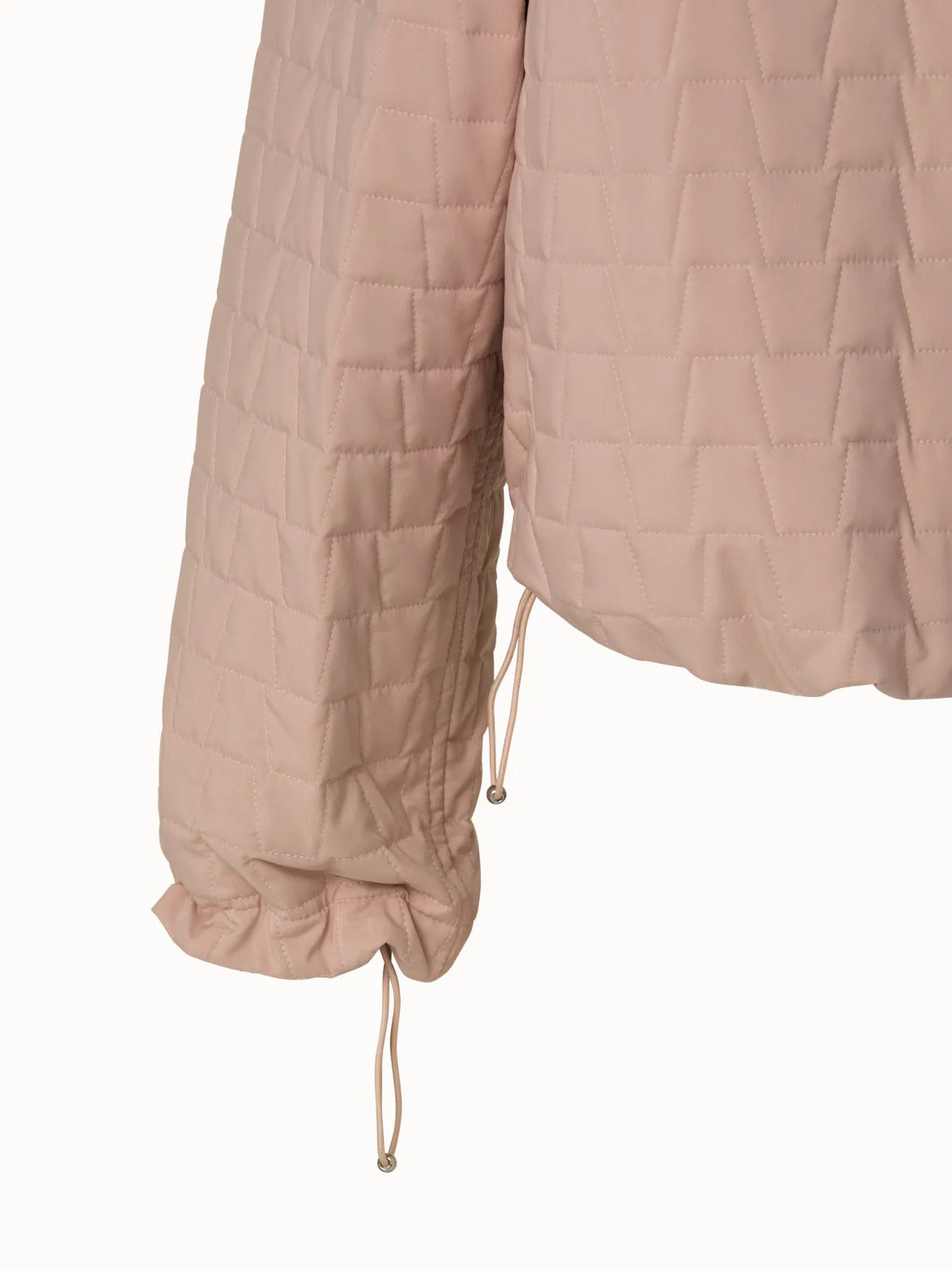 Elizah Silk Taffeta Trapezoid Quilted Jacket