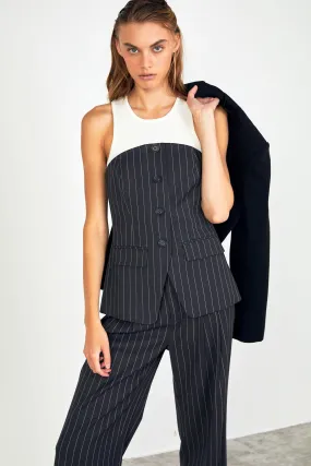 Endless Rose - Strapless Pinstriped Vest