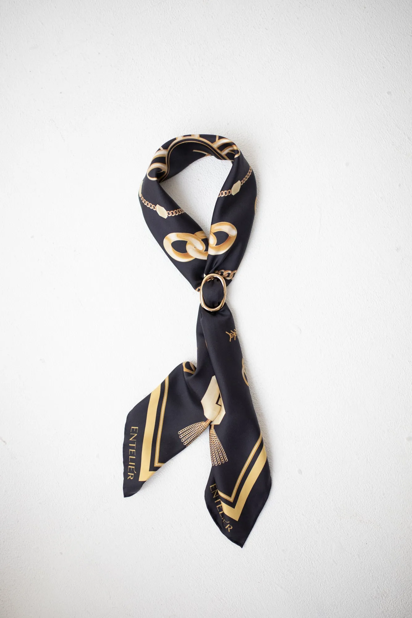 Enteliér Silk Scarf Black