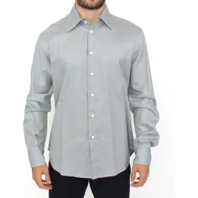 Ermanno Scervino Elegance Unleashed Gray Casual Button-Front Shirt