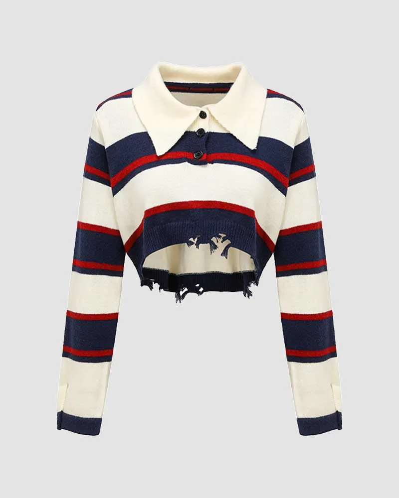 Evleyen Distressed Polo Jumper