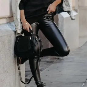 Faux Leather Liquid Leggings