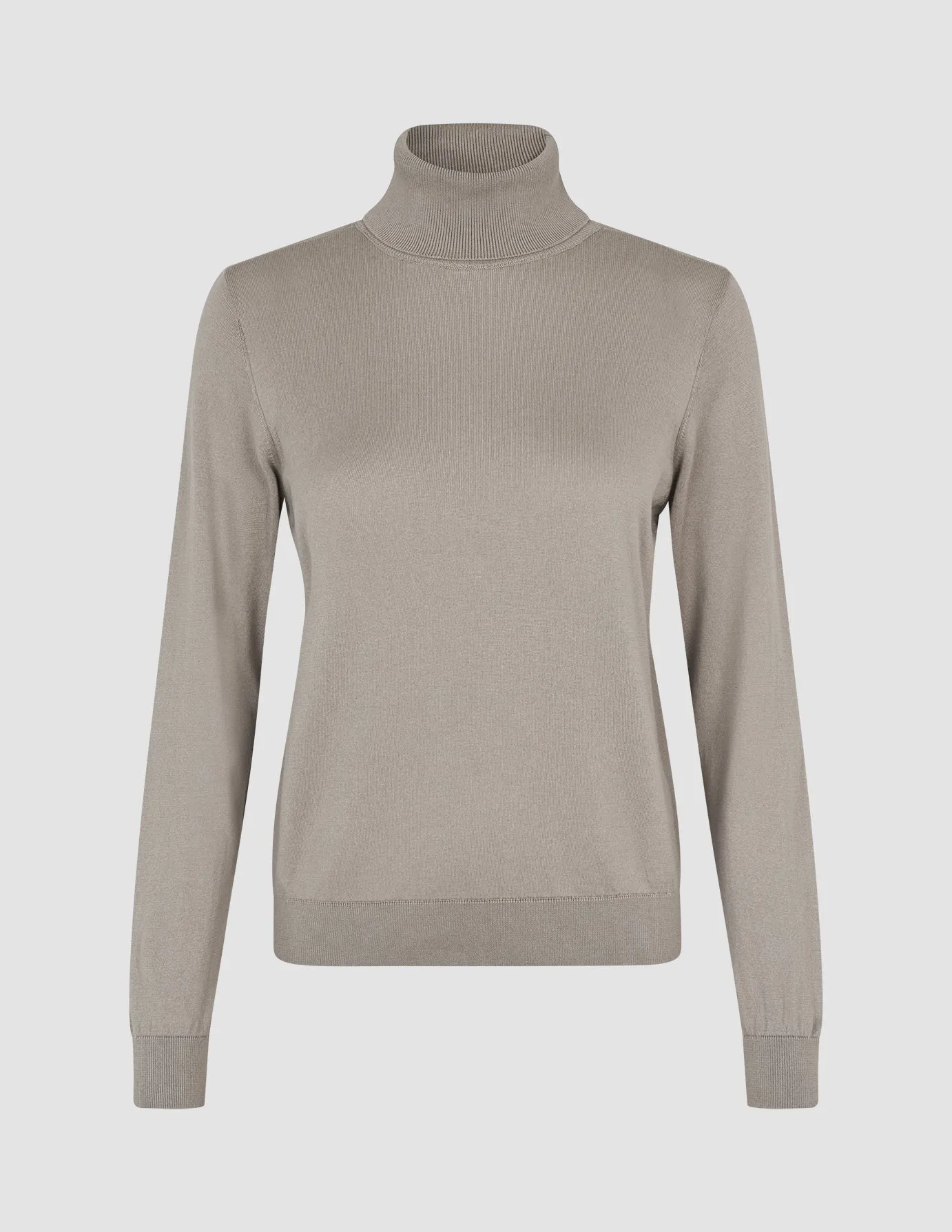 Fine Knit Turtleneck Dark Sand