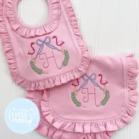 Flamingo Crest Bib or Burp Cloth