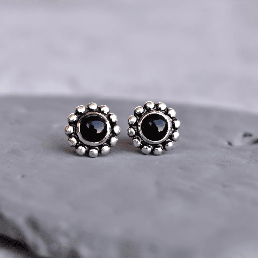 Flower Child - Black Onyx Studs