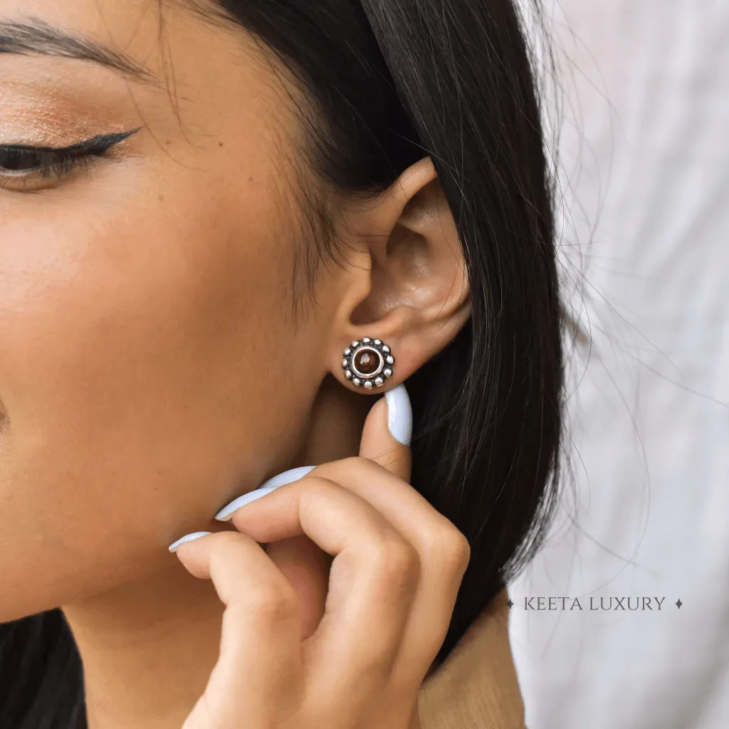 Flower Child -  Garnet Stud