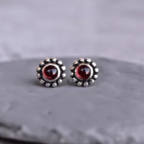 Flower Child -  Garnet Stud