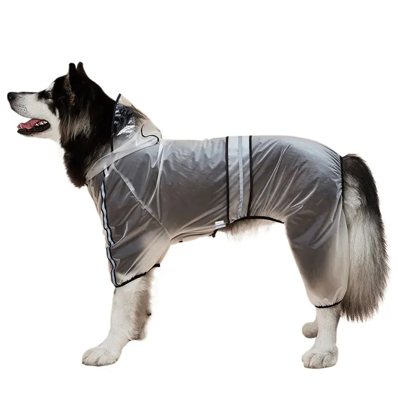 FOFOS Pet Four Leg Raincoat-Black