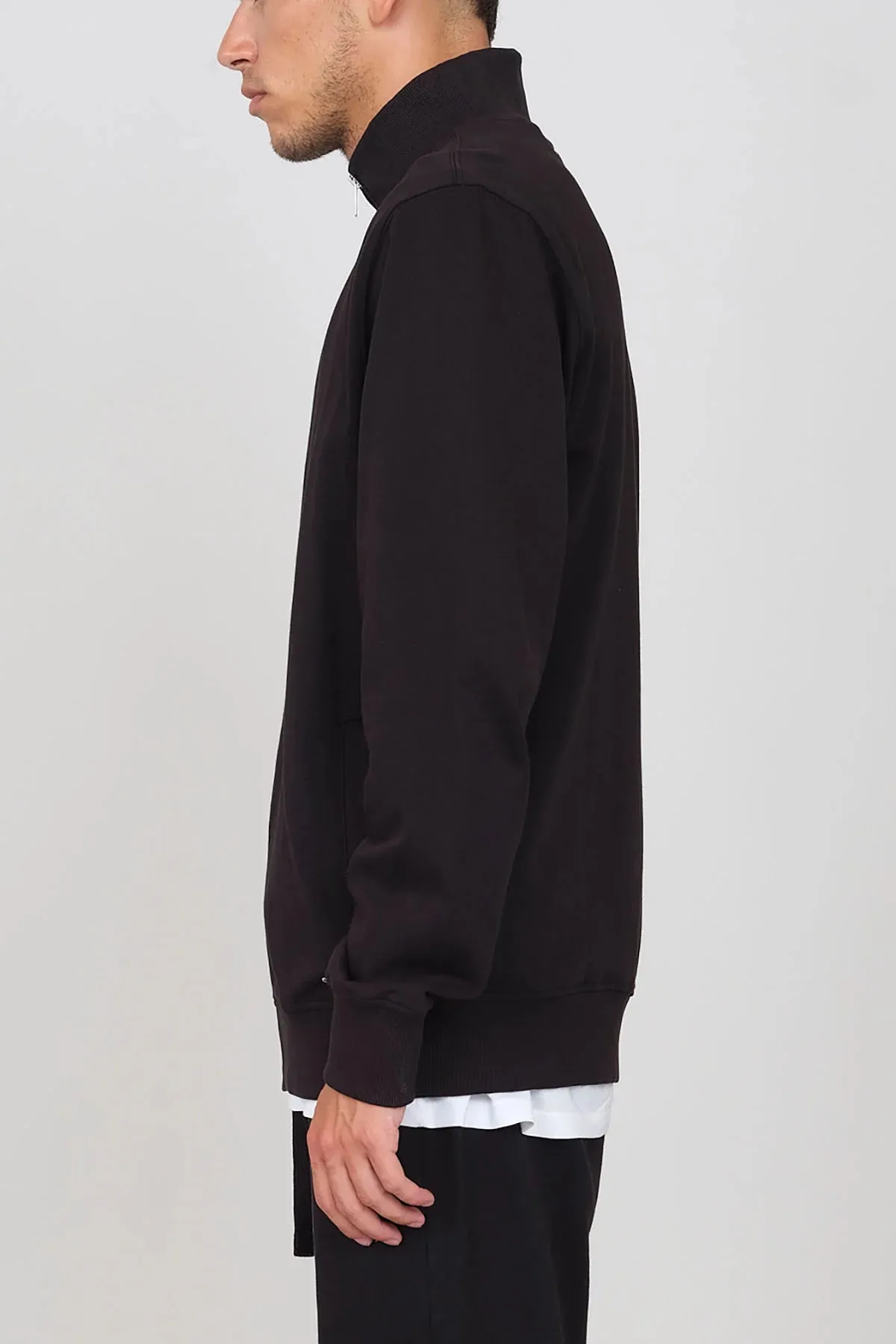 Gauze Sweatshirt With A Zipper Black