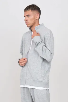 Gauze Sweatshirt With A Zipper Grey