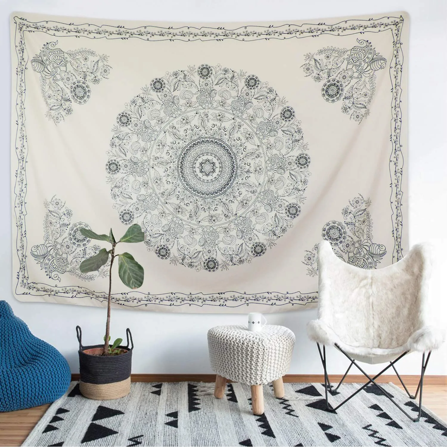 Ghost Mandala Tapestry