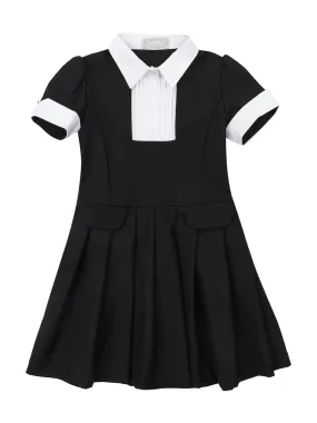 Girls Spooky Wednesday Addams Uniform Halloween Costume