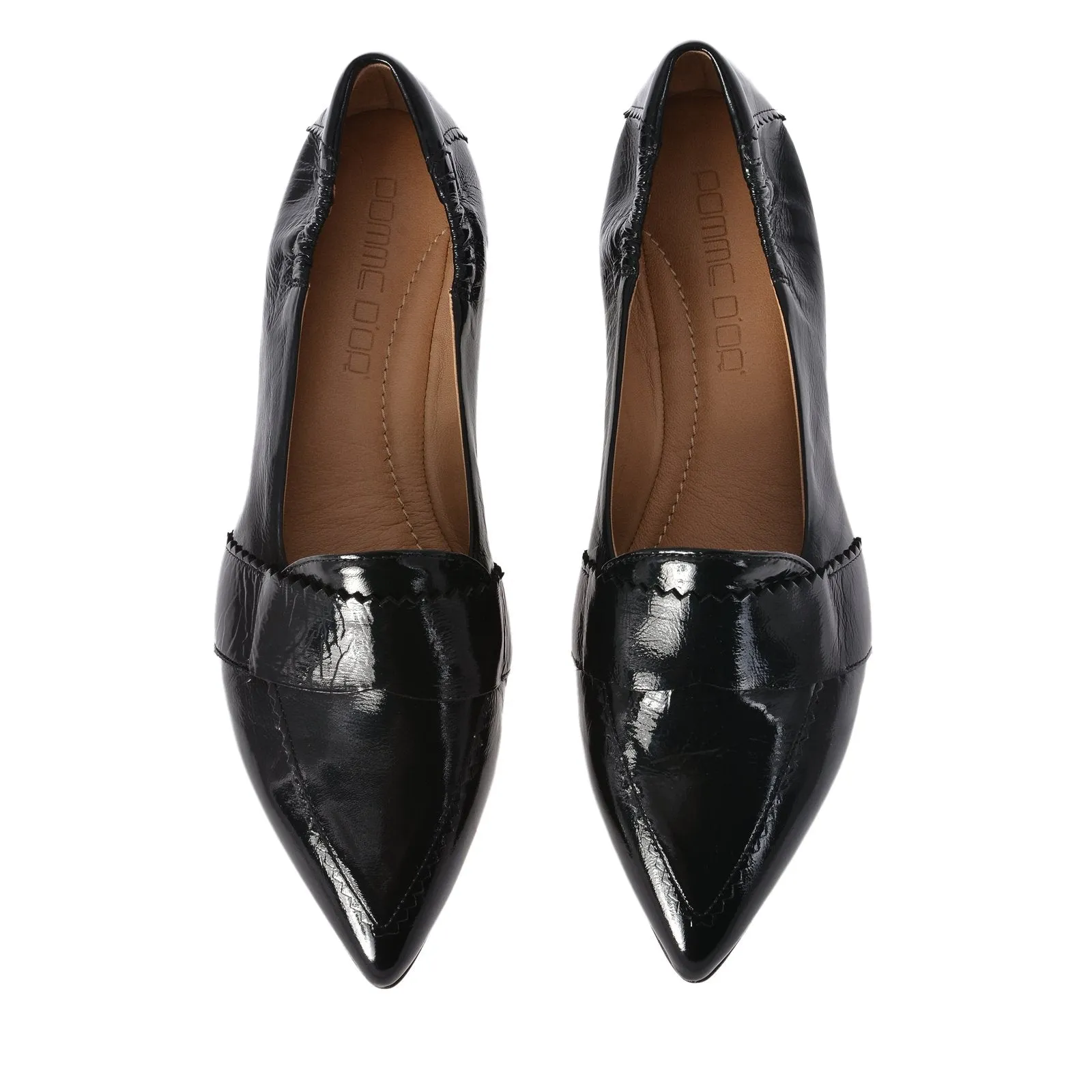 Grace Black Naplak Leather Loafers