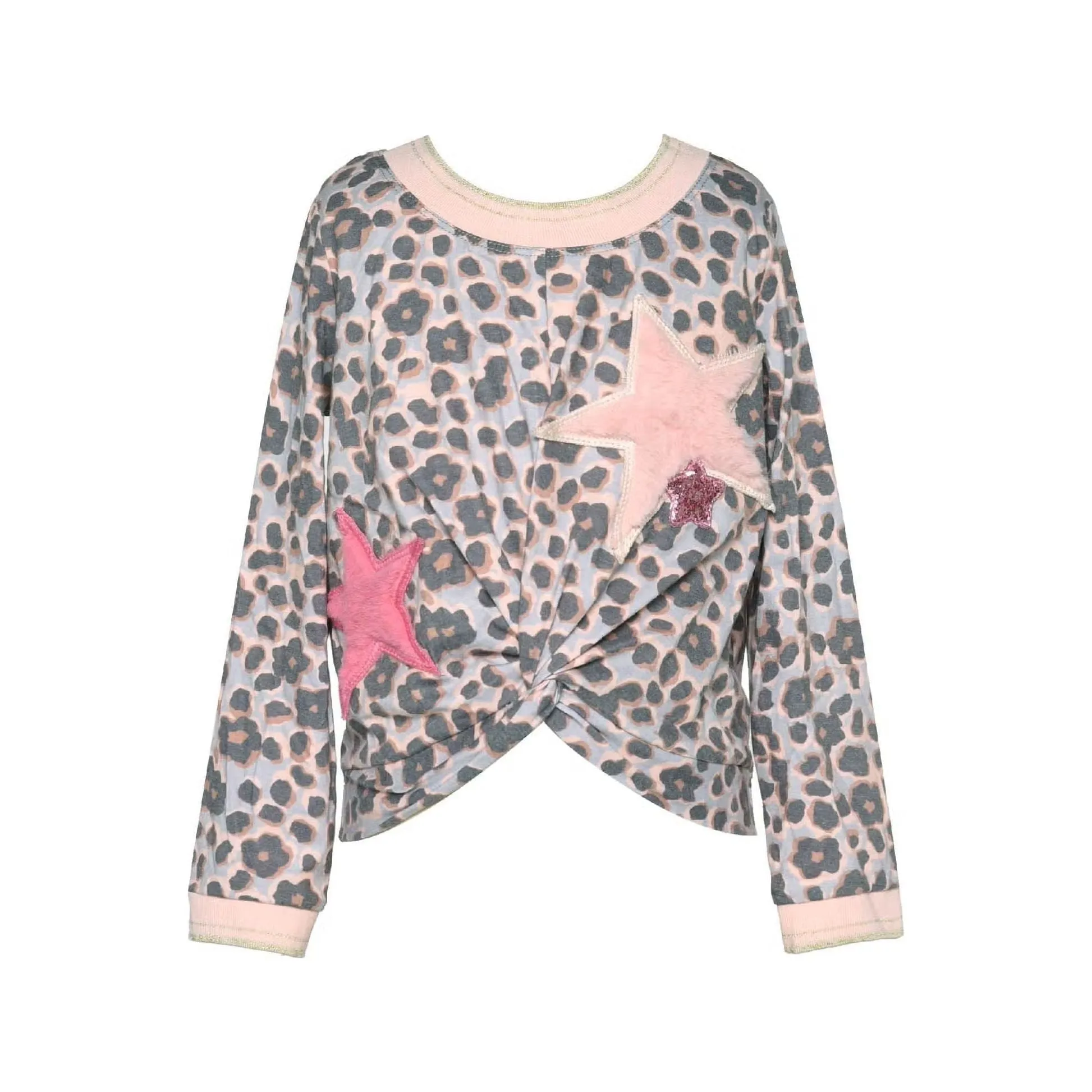 Hannah Banana Clothing Front Twist Top with Star Trim Detail