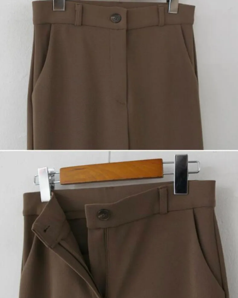 Hidden Banding Flared Slacks