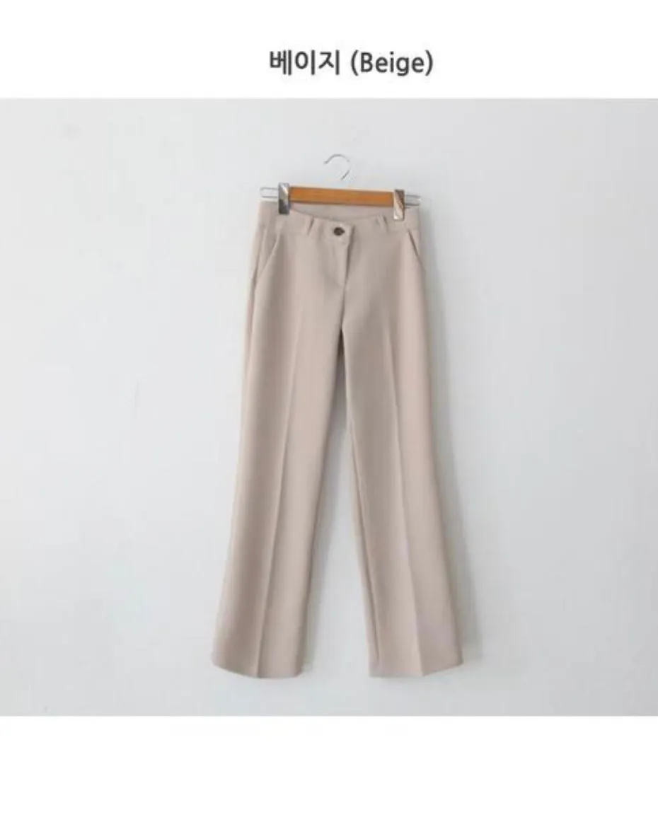 Hidden Banding Flared Slacks