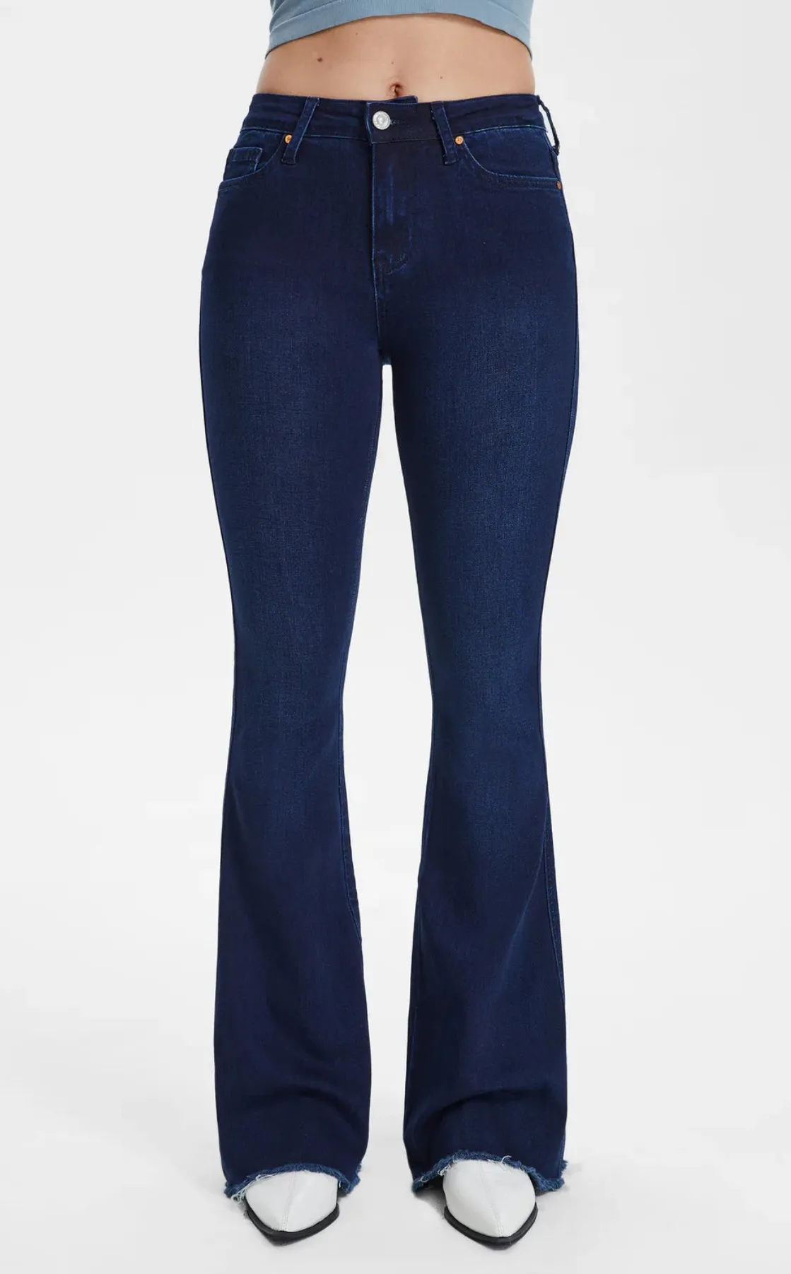 High Rise Flare Jeans in Deep Water