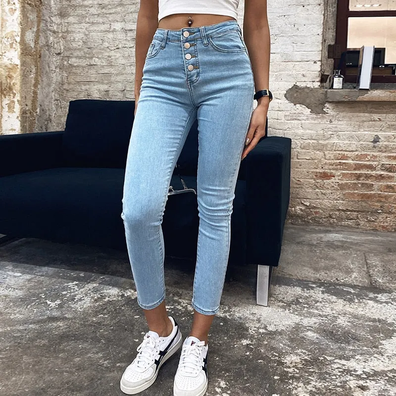 High Waist Fashion Denim Pencil Pants