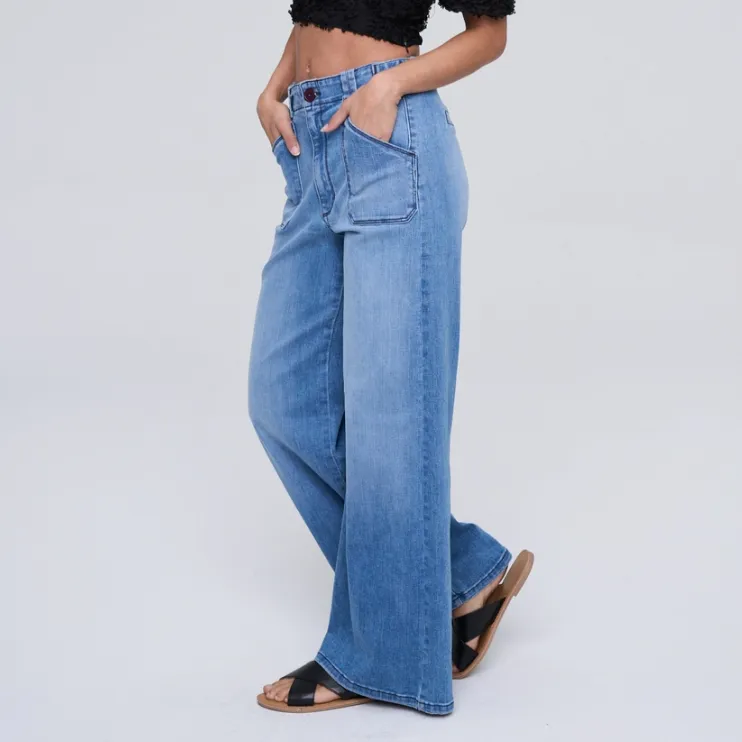 Holland Park High Rise Ultra Stretch Wide Leg Jeans