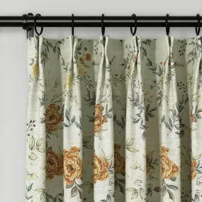 Holly Botanical Serenity Patterned Boho Curtains Pleated