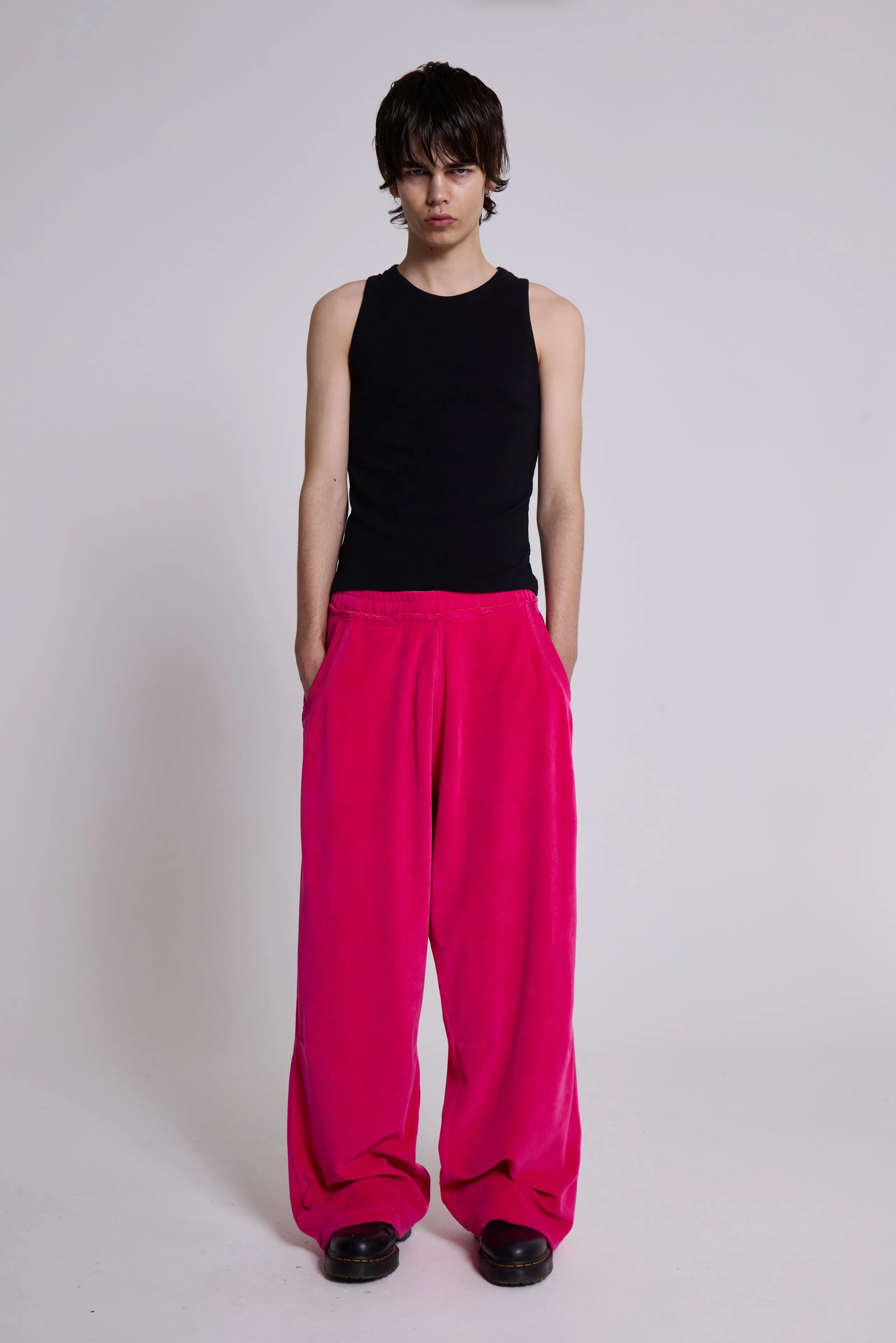 Hot Pink Velour Baggy Monster Joggers