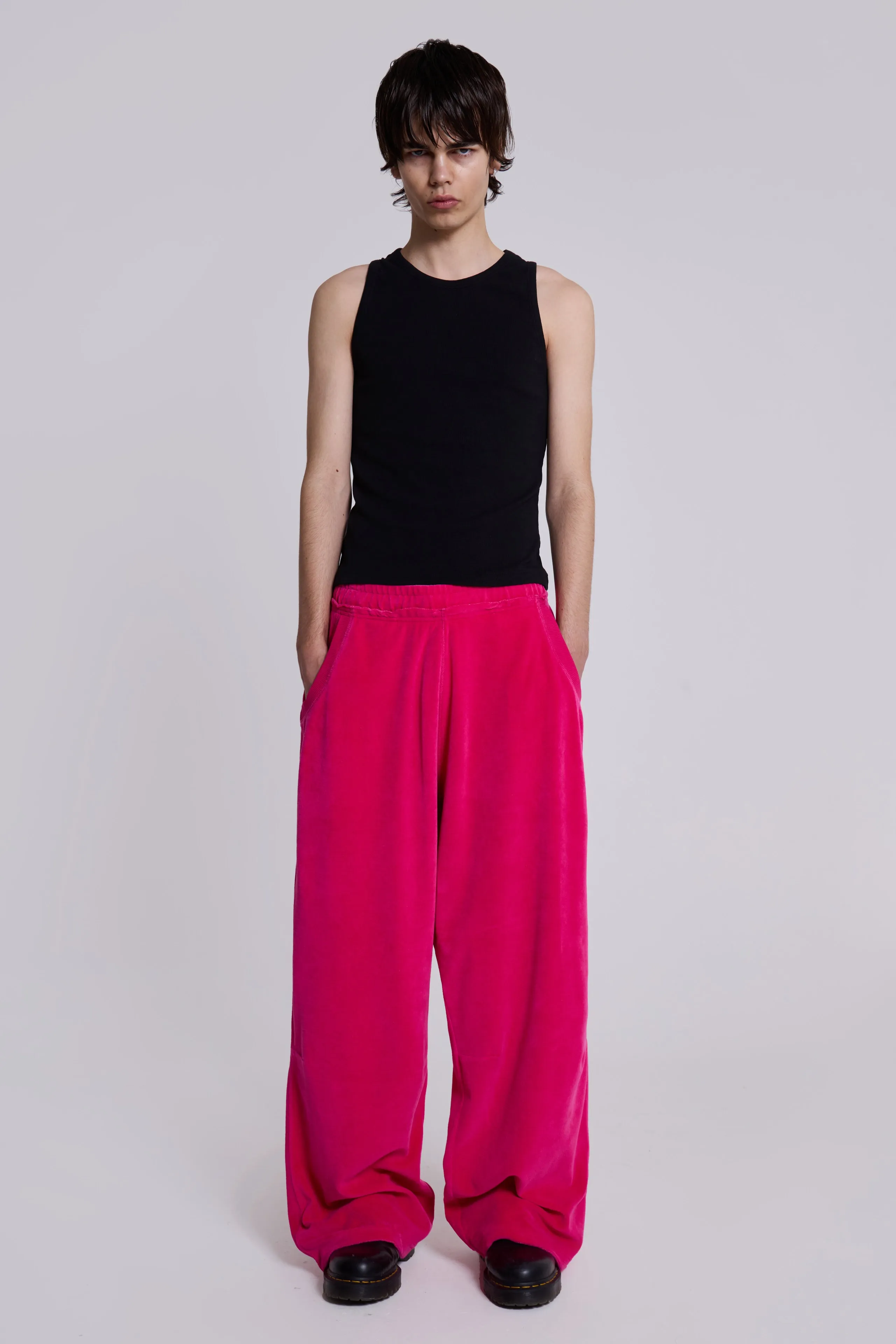 Hot Pink Velour Baggy Monster Joggers