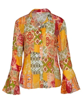 Indian Patchwork Georgette Chloe Blouse - SALE RACK Final Sale