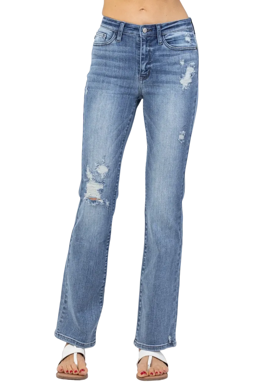 Judy Blue Women's Anabelle Destroyed Bootcut Jeans