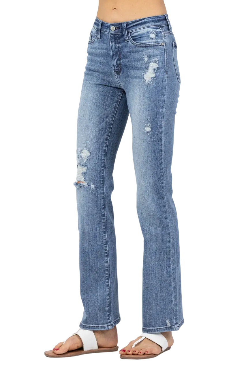 Judy Blue Women's Anabelle Destroyed Bootcut Jeans