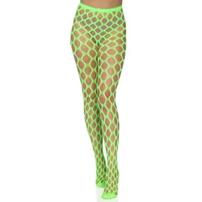 Jumbo Pothole Net Tights - Neon Green - One Size