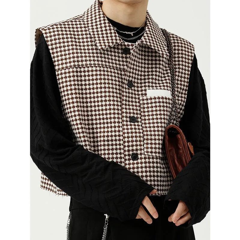 Korean Autumn Loose Plaid Vests