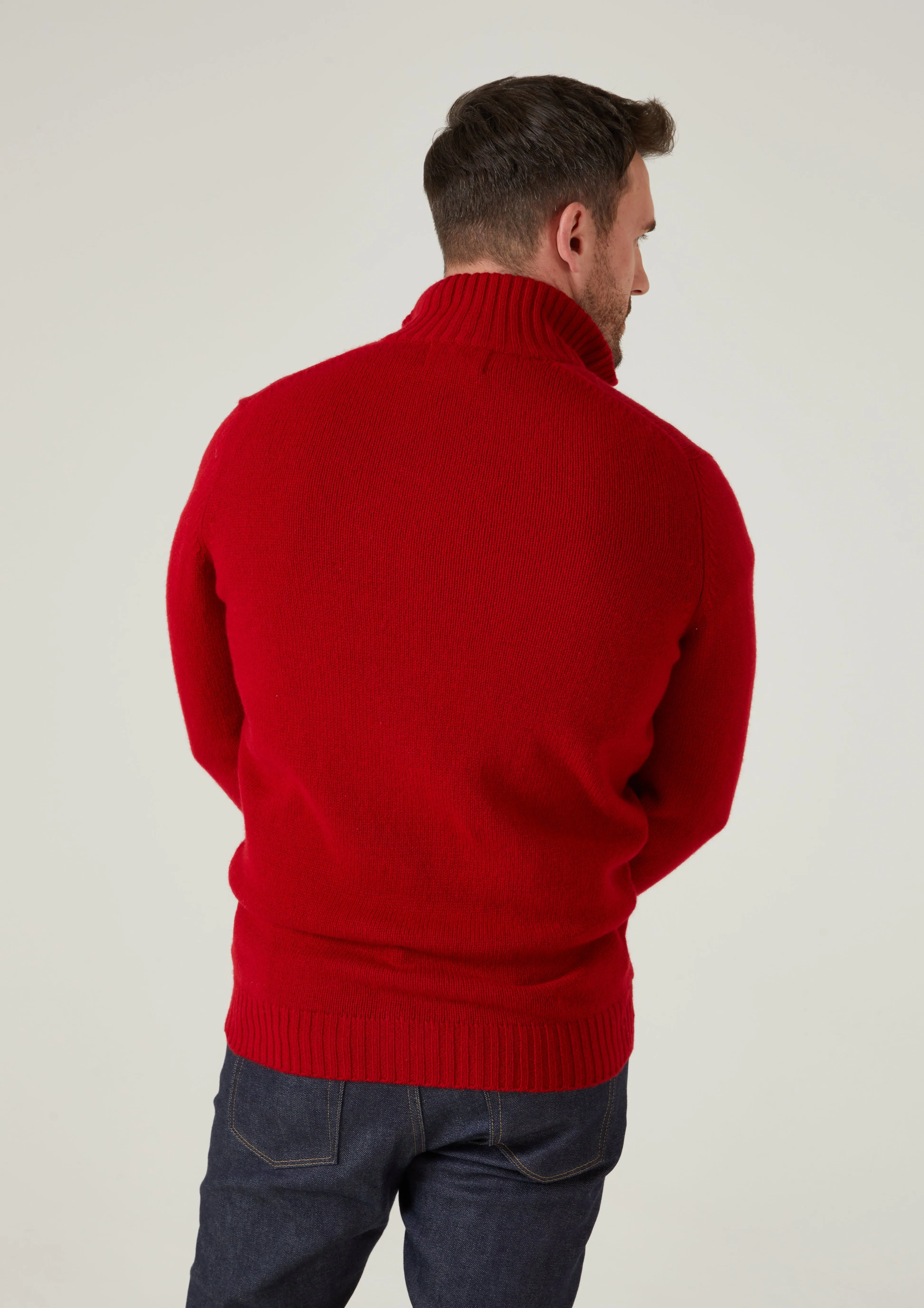 Landford Men's Lambswool Buttoned Jumper In Dubonnet - Regular Fit